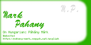 mark pahany business card