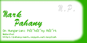 mark pahany business card